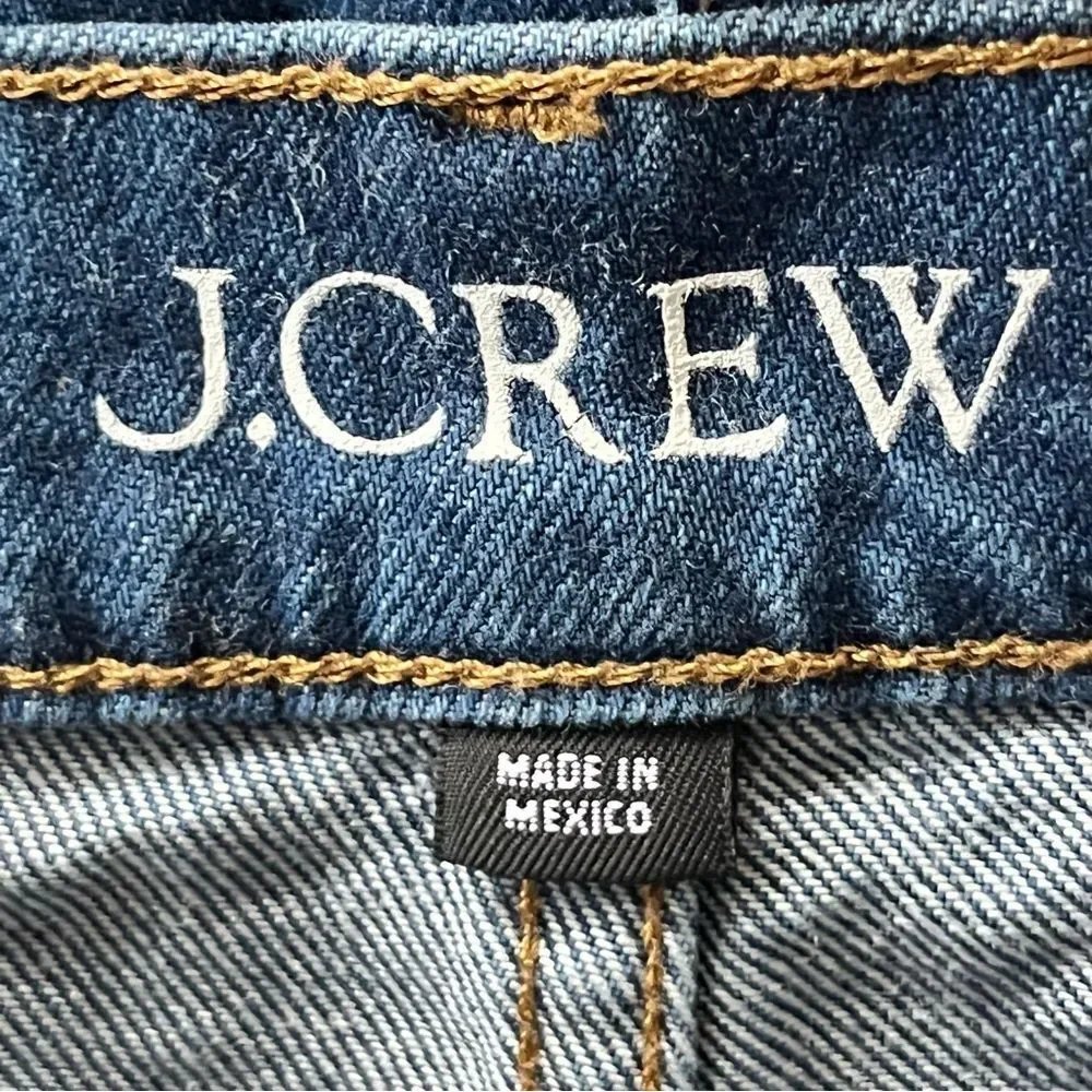 J. Crew Mid-Rise Slouchy Straight Jeans Size 28 Blue Denim editorial minimalist